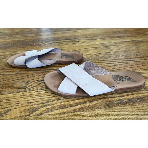 Ancient Greek Sandals Tan Criss Cross Leather Strap Shoes Women's Size 39 - Picture 6 of 8